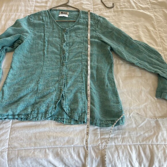 Flax Turquoise Button Top - Picture 7 of 9